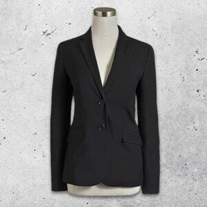 J.Crew Long Boyfriend Blazer High Quality Wool Blend Soft Fully Lined Black W‎ 0
